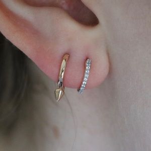 Missoma Rose Gold Pavè Huggie Hoops